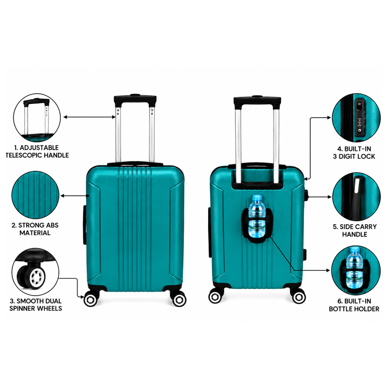 (image for) T-HC-US-1862 Teal EasyJet Cabin Travel Suitcase